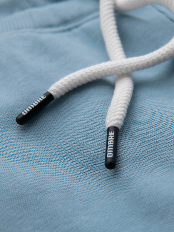 Ombre Clothing Moške trenirke BASIC z rebrinami - modre V7 OM-PABS-0305 Ombre Clothing