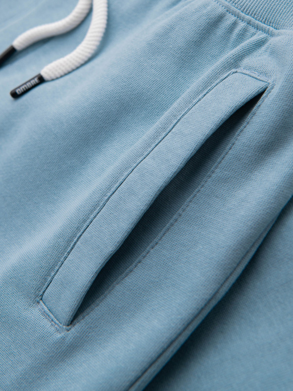 Ombre Clothing Moške trenirke BASIC z rebrinami - modre V7 OM-PABS-0305 Ombre Clothing