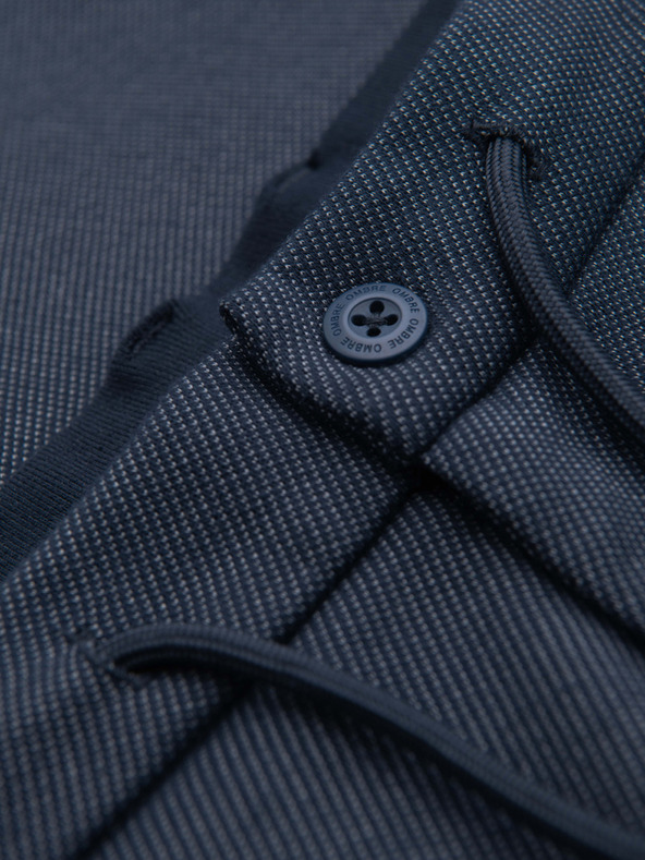 Ombre Clothing Moške sproščene hlače CARROT FIT iz žakardinega pletenine - temno modre V1 OM-PACP-0292 Ombre Clothing