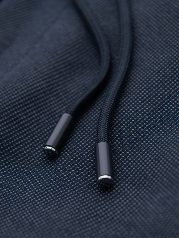 Ombre Clothing Moške sproščene hlače CARROT FIT iz žakardinega pletenine - temno modre V1 OM-PACP-0292 Ombre Clothing