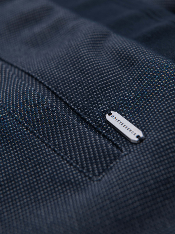 Ombre Clothing Moške sproščene hlače CARROT FIT iz žakardinega pletenine - temno modre V1 OM-PACP-0292 Ombre Clothing