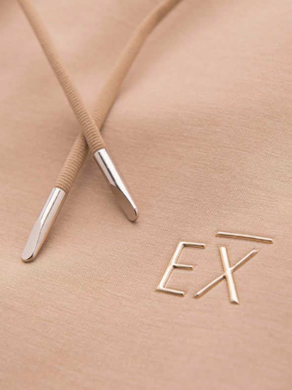 Ombre Clothing Moške trenirke z ravnimi nogavicami iz gladke pletenine - bež V3 OM-PSBC-0221 Ombre Clothing