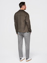 Ombre Clothing Moške bombažne trenirke BASIC z nepodloženimi nogavicami - sive V8 OM-PABS-0304 Ombre Clothing