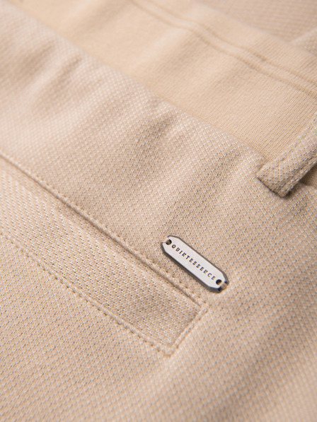 Ombre Clothing Moške sproščene hlače CARROT FIT iz žakardinega pletenine - bež V2 OM-PACP-0292 Ombre Clothing