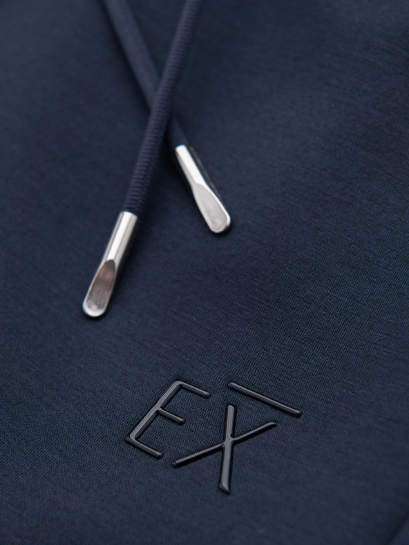 Ombre Clothing Moške trenirke z ravnimi nogavicami iz gladke pletenine - temno modre V4 OM-PSBC-0221 Ombre Clothing