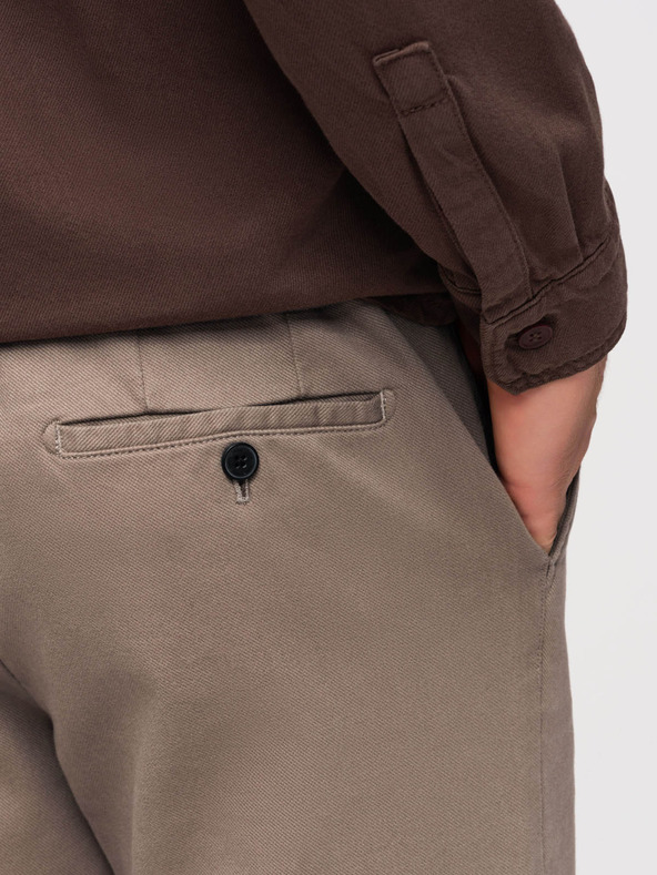 Ombre Clothing Moške hlače chino SLIM FIT s fino teksturo - pepel V1 OM-PACP-0294 Ombre Clothing