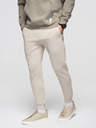 Ombre Clothing Moške trenirke BASIC jogger z rebrasto nogavico - svetlo bež V1 OM-PABS-0305 Ombre Clothing