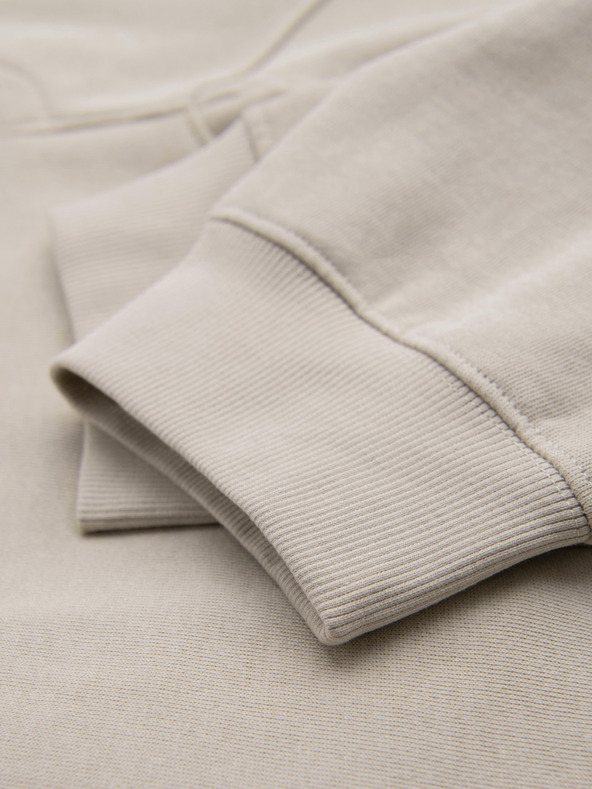 Ombre Clothing Moške trenirke BASIC jogger z rebrasto nogavico - svetlo bež V1 OM-PABS-0305 Ombre Clothing