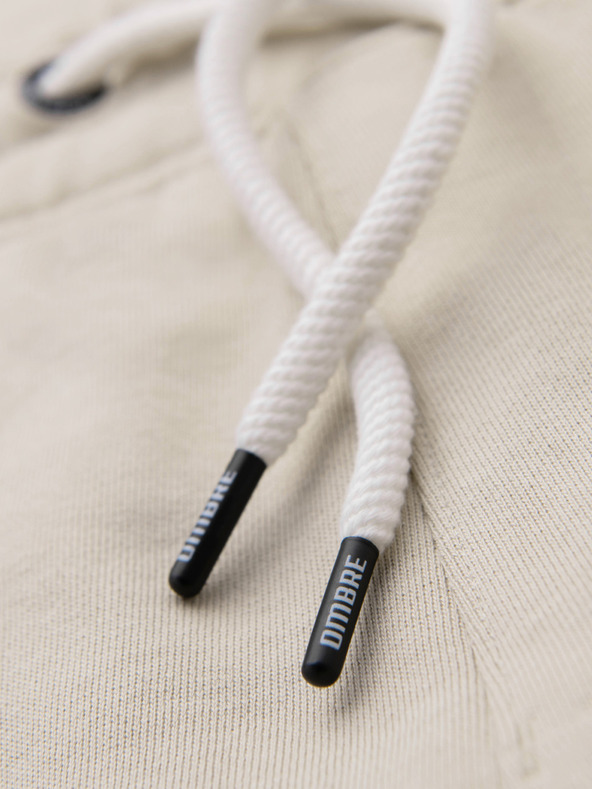 Ombre Clothing Moške bombažne trenirke BASIC z nepodloženimi nogavicami - svetlo bež V1 OM-PABS-0304 Ombre Clothing