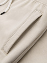 Ombre Clothing Moške bombažne trenirke BASIC z nepodloženimi nogavicami - svetlo bež V1 OM-PABS-0304 Ombre Clothing