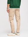 Ombre Clothing Moške hlače cargo s ravnimi nogavicami in rebrasto nogavico - peskovne V2 P1516 Ombre Clothing