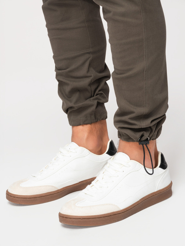 Ombre Clothing Moške hlače cargo s ravnimi nogavicami in zatisnjenem robom - grafitne V3 P1516 Ombre Clothing