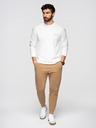 Ombre Clothing Moške trenirke BASIC jogger z rebrasto nogavico - rjave V2 OM-PABS-0305 Ombre Clothing