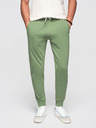 Ombre Clothing Moške trenirke BASIC jogger z rebrasto nogavico - zelene V3 OM-PABS-0305 Ombre Clothing