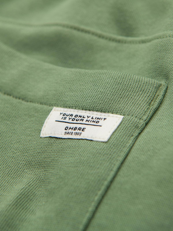 Ombre Clothing Moške trenirke BASIC jogger z rebrasto nogavico - zelene V3 OM-PABS-0305 Ombre Clothing