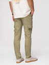 Ombre Clothing Moške cargo hlače z ravnimi hlačnicami in žepi na zadrgo - olivna barva V2 P1517 Ombre Clothing