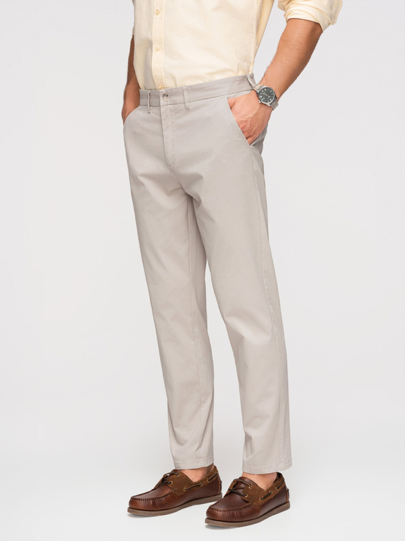 Ombre Clothing Moške hlače chino REGULAR FIT - bež V2 OM-PACP-0293 Ombre Clothing