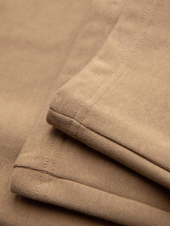 Ombre Clothing Moške bombažne trenirke BASIC z nepodloženimi nogavicami - rjave V2 OM-PABS-0304 Ombre Clothing