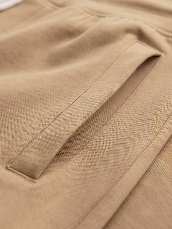 Ombre Clothing Moške bombažne trenirke BASIC z nepodloženimi nogavicami - rjave V2 OM-PABS-0304 Ombre Clothing