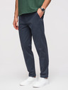 Ombre Clothing Moške trdne hlače chino REGULAR FIT - temno modre V4 OM-PACP-0293 Ombre Clothing