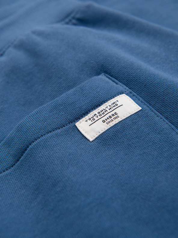 Ombre Clothing Moške bombažne trenirke BASIC brez podloge - temno modre V4 OM-PABS-0304 Ombre Clothing