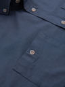 Ombre Clothing Moška lnena srajca s klasičnim ovratnikom in žepi REGULAR FIT - modra V4 OM-SHCS-0134 Ombre Clothing