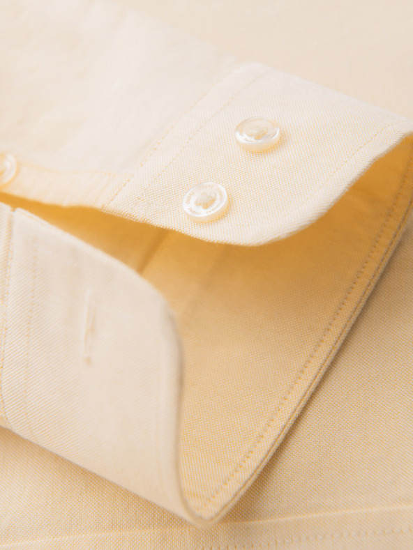 Ombre Clothing Moška pastelna bombažna srajca oxford - svetlo rumena V3 K705 Ombre Clothing