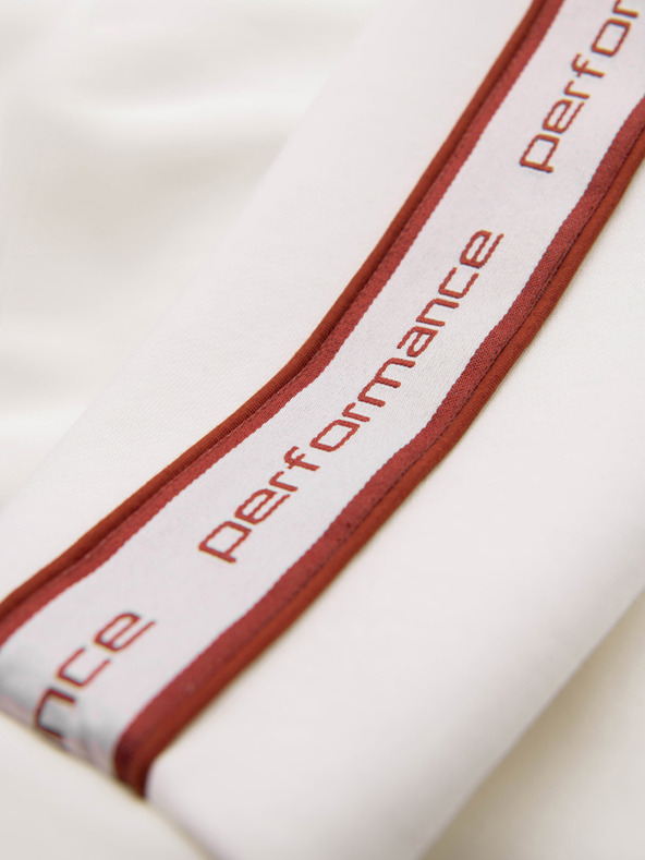 Ombre Clothing Moška elastična majica s kontrastnim obrobom in visokim ovratnikom - kremasta V2 B1715 Ombre Clothing