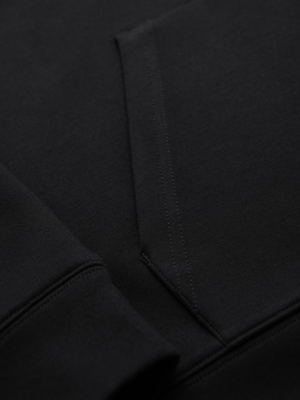 Ombre Clothing Moška majica s kapuco iz gladke pletenine - črna V1 OM-SZBC-0196 Ombre Clothing