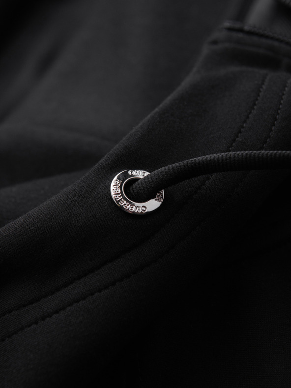 Ombre Clothing Moška majica s kapuco iz gladke pletenine - črna V1 OM-SZBC-0196 Ombre Clothing