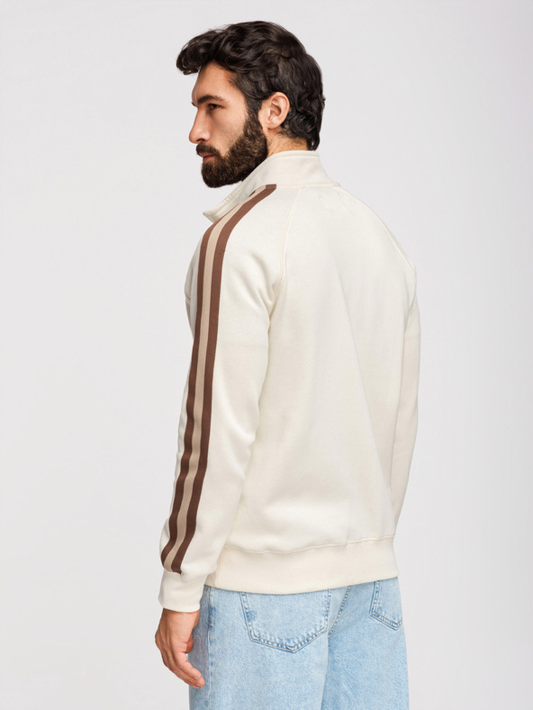 Ombre Clothing Moška majica z visokim ovratnikom in obrobom - kremasta V3 B1718 Ombre Clothing