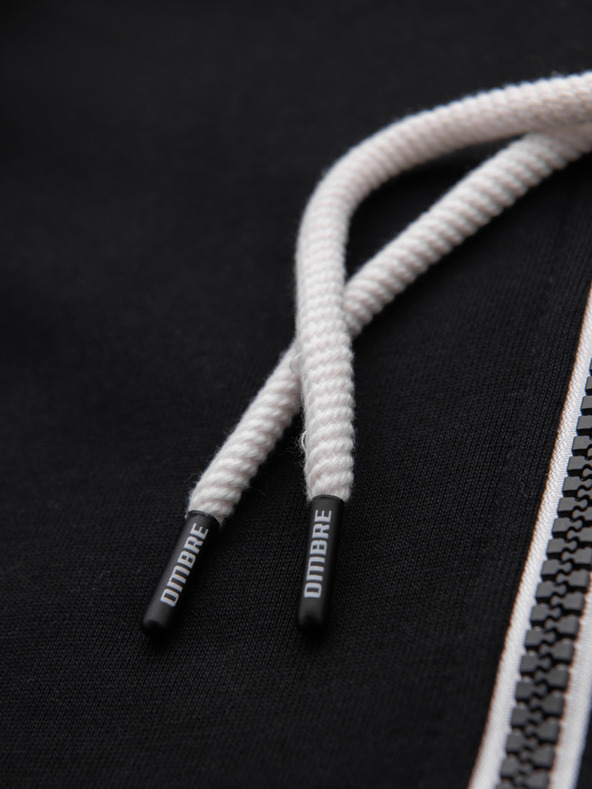 Ombre Clothing Moška bombažna elastična majica BASIC s kapuco - črna V5 OM-SSBZ-0272 Ombre Clothing