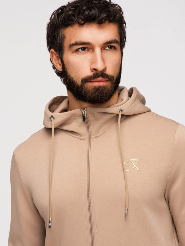 Ombre Clothing Moska jopica brez gumbov iz gladke tkanine - bež V3 OM-SZBC-0196 Ombre Clothing