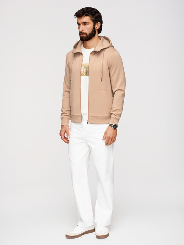 Ombre Clothing Moska jopica brez gumbov iz gladke tkanine - bež V3 OM-SZBC-0196 Ombre Clothing