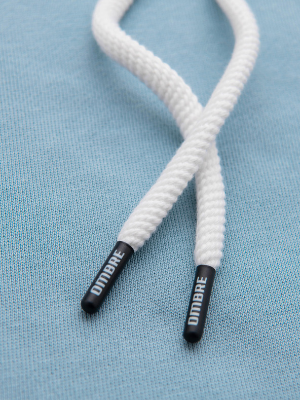 Ombre Clothing Moska bombažna jopica BASIC klokanji s kapuco - modra Ombre Clothing