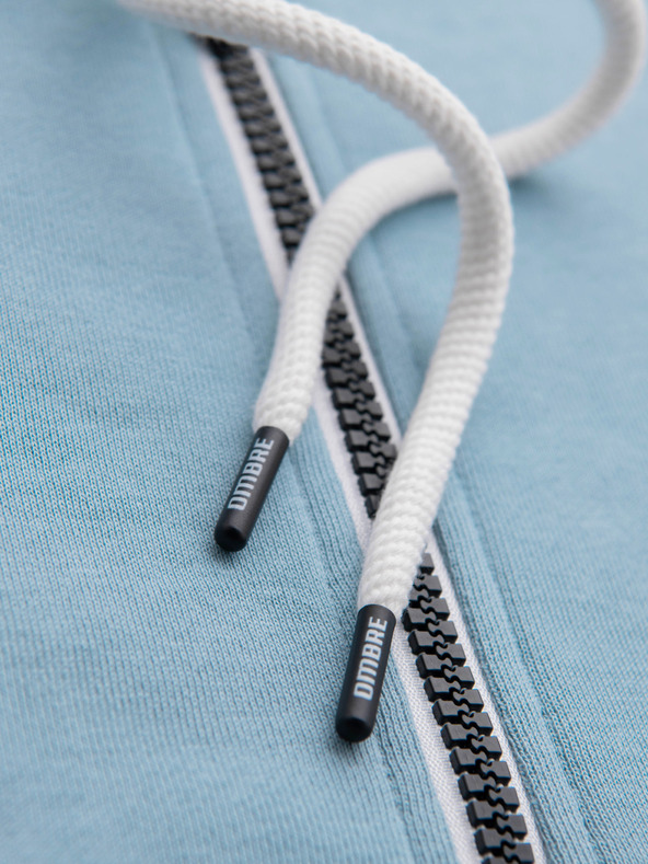 Ombre Clothing Moska bombažna elastična jopica BASIC s kapuco - modra V7 OM-SSBZ-0272 Ombre Clothing