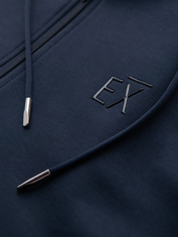 Ombre Clothing Moska jopica s kapuco iz gladke tkanine - temno modra V4 OM-SZBC-0196 Ombre Clothing