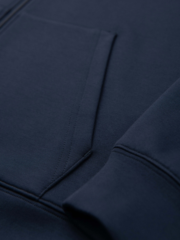 Ombre Clothing Moska jopica s kapuco iz gladke tkanine - temno modra V4 OM-SZBC-0196 Ombre Clothing