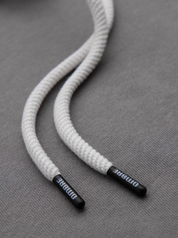 Ombre Clothing Moska bombažna klokanji jopica BASIC s kapuco - siva Ombre Clothing