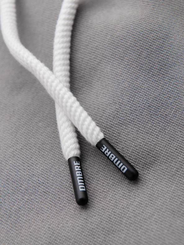 Ombre Clothing Moska bombažna jopica BASIC s kapuco na zadrgo - siva V8 OM-SSBZ-0272 Ombre Clothing