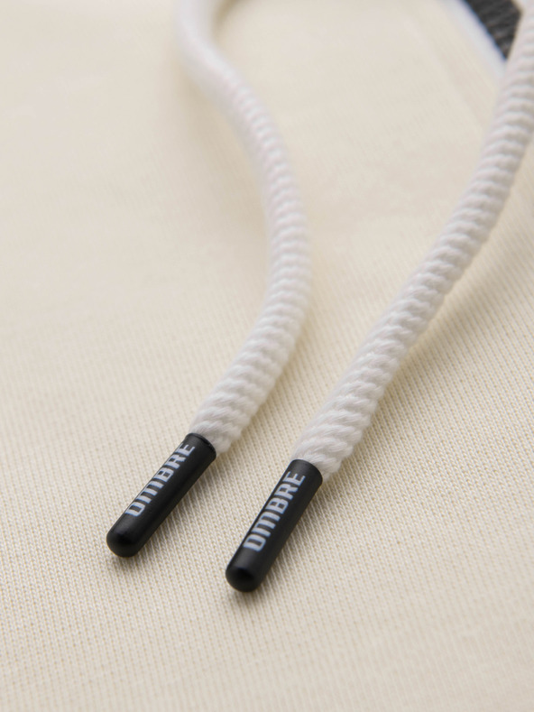 Ombre Clothing Moska bombažna elastična jopica s kapuco BASIC - kremasta V11 OM-SSBZ-0272 Ombre Clothing