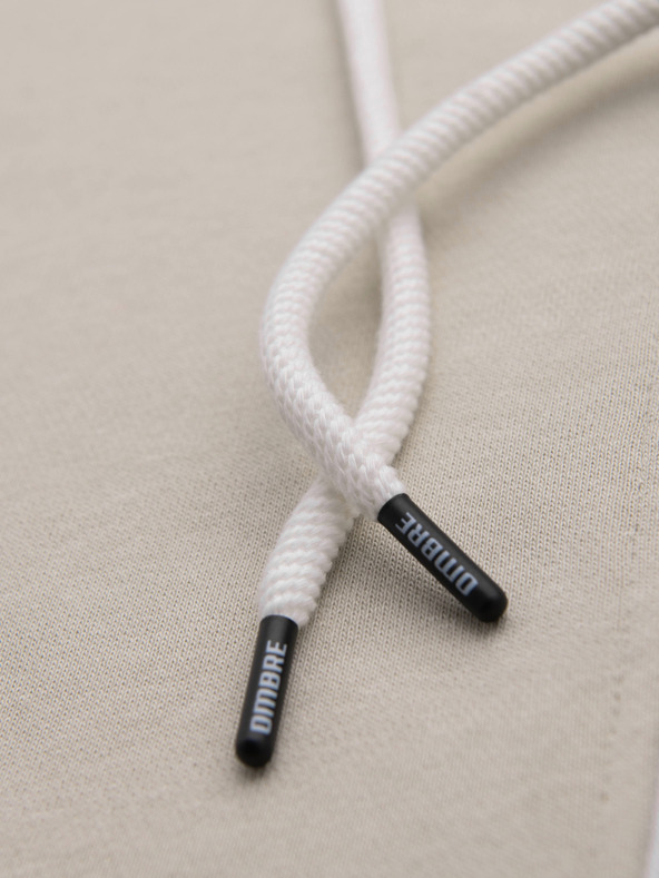 Ombre Clothing Moska bombažna jopica BASIC s kapuco - svetlo bež V1 OM-SSBZ-0272 Ombre Clothing