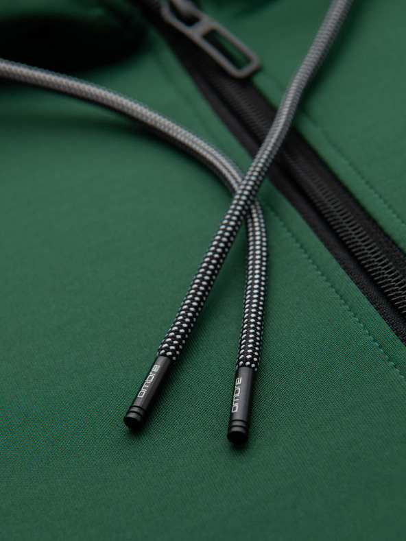 Ombre Clothing Moska odpenjiva jopica s kapuco in robom - temno zelena V7 B1717 Ombre Clothing