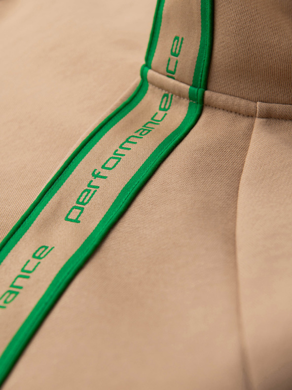 Ombre Clothing Moska jopica na zadrgo s kontrastnim robom in visoko nogavico - rjava V1 B1715 Ombre Clothing