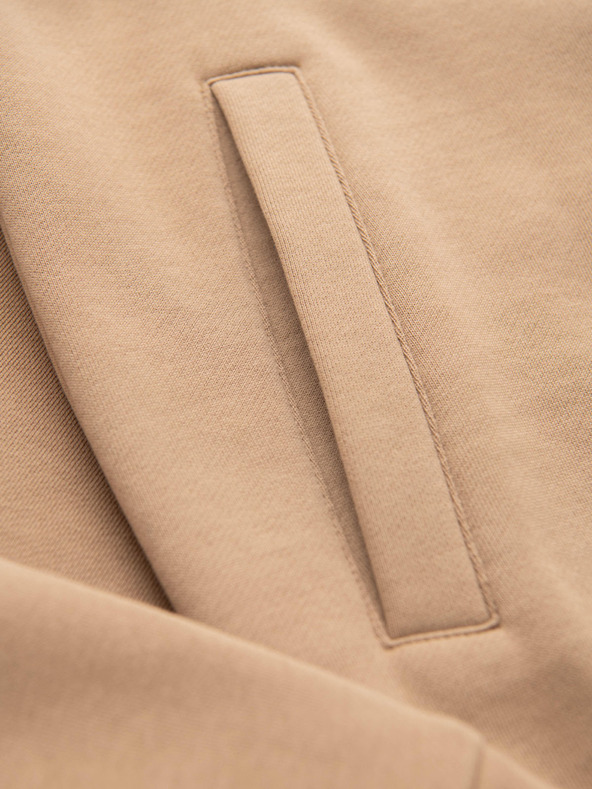 Ombre Clothing Moska jopica na zadrgo s kontrastnim robom in visoko nogavico - rjava V1 B1715 Ombre Clothing