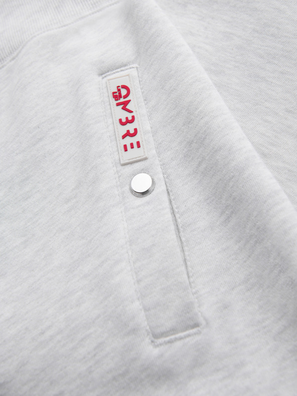 Ombre Clothing Moska jopica z visoko nogavico in črtami - siva melange V1 B1718 Ombre Clothing