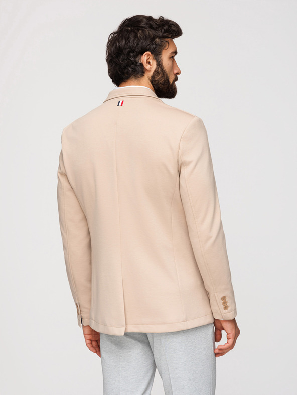 Ombre Clothing Moska pletena jakna slim fit reza s fino strukturo - bež V5 M165 Ombre Clothing