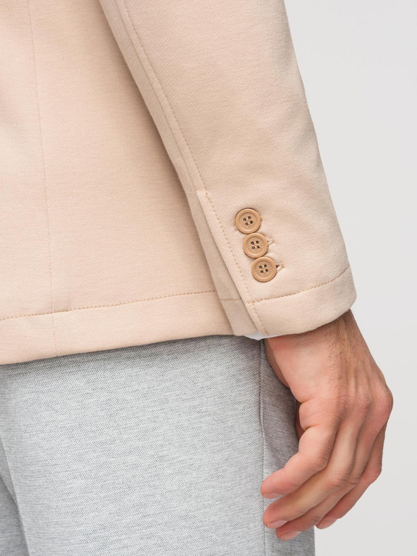 Ombre Clothing Moska pletena jakna slim fit reza s fino strukturo - bež V5 M165 Ombre Clothing