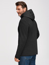 Ombre Clothing Moska strukturirana jakna z visoko nogavico in kapuco - črna V2 M167 Ombre Clothing
