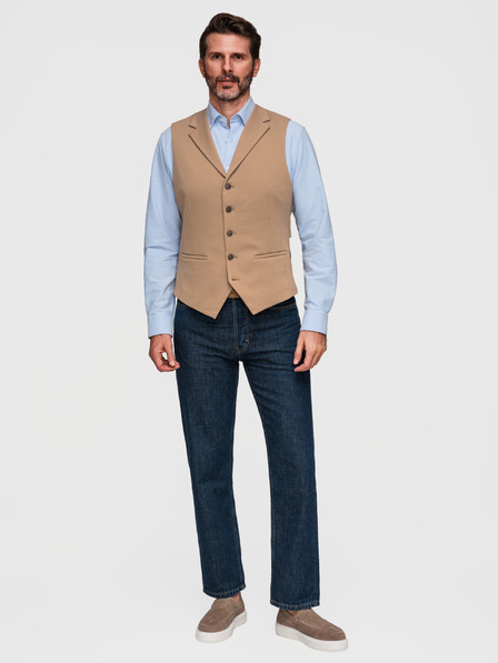 Ombre Clothing Moska elegantna vesta s lopati - rjava V1 V66 Ombre Clothing